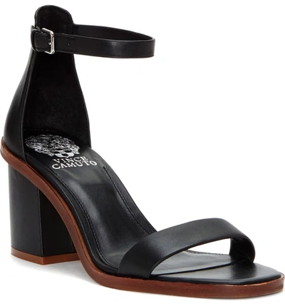 Shop Vince Camuto Kreestey Ankle Strap Sandal In Black Leather