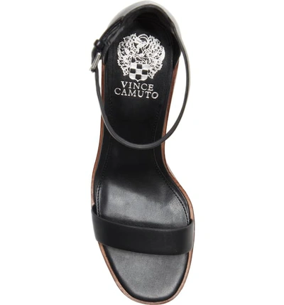 Shop Vince Camuto Kreestey Ankle Strap Sandal In Black Leather