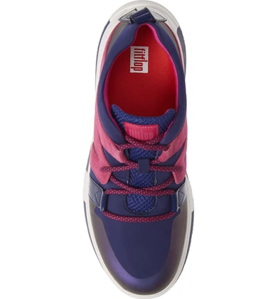 Shop Fitflop Carita Sneaker In Aurora Blue Fabric