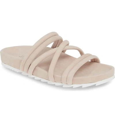 Shop Jslides Tess Strappy Slide Sandal In Pink Nubuck Leather
