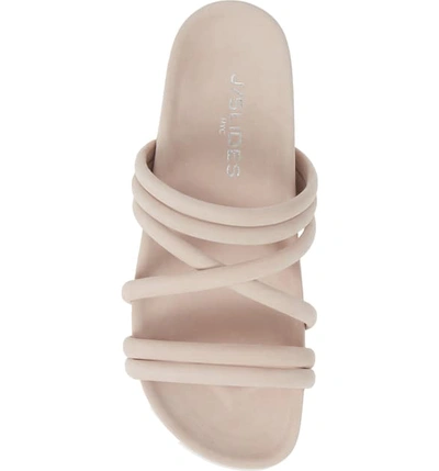 Shop Jslides Tess Strappy Slide Sandal In Pink Nubuck Leather