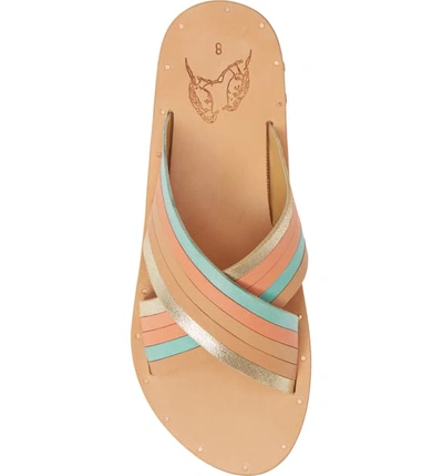 Shop Beek Palila Crisscross Slide Sandal In Multi Pastel/ Natural