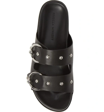 Shop Rebecca Minkoff Vachel Slide Sandal In Black Leather