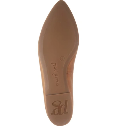 Shop Paul Green Andre Pointy Toe Ballet Flat In Cuoio Leather
