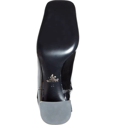 Shop Prada Block Heel Patent Leather Bootie In Black Patent