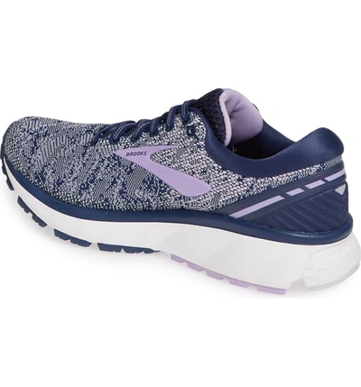 Shop Brooks Ghost 11 Running Shoe In Navy/ Grey/ Purple Rose