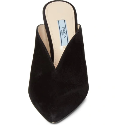 Shop Prada Pointy Toe Mule In Black