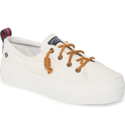 Shop Sperry Crest Vibe Slip-on Platform Sneaker In White Canvas