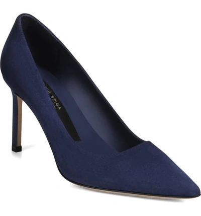 Shop Via Spiga Nikole Pointy Toe Pump In Pop Blue Suede