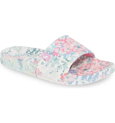 Shop Joules Poolside Slide Sandal In White Floral