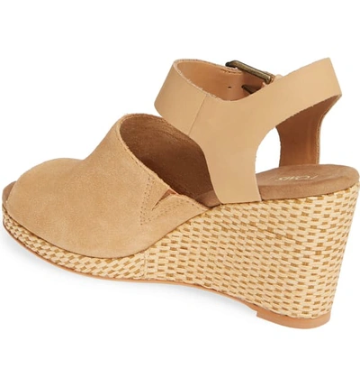 Shop Toms Tropez Wedge Slingback Sandal In Honey Suede