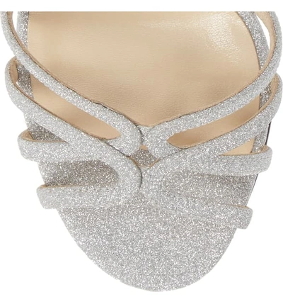 Shop Jimmy Choo Mimi Ankle Strap Sandal In Ice Silver Glitter