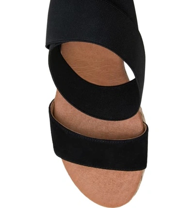 Shop Andre Assous Antonela Ankle Strap Espadrille Wedge Sandal In Black Fabric