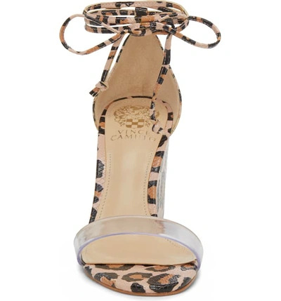 Shop Vince Camuto Stassia Wraparound Wedge Sandal In Leopard/ Clear