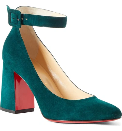 Shop Christian Louboutin Soval Ankle Strap Pump In Vosges Green