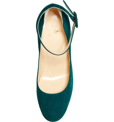 Shop Christian Louboutin Soval Ankle Strap Pump In Vosges Green
