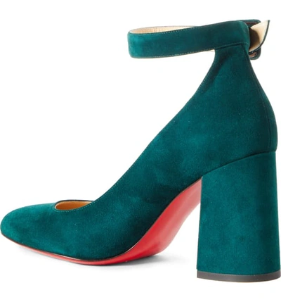 Shop Christian Louboutin Soval Ankle Strap Pump In Vosges Green