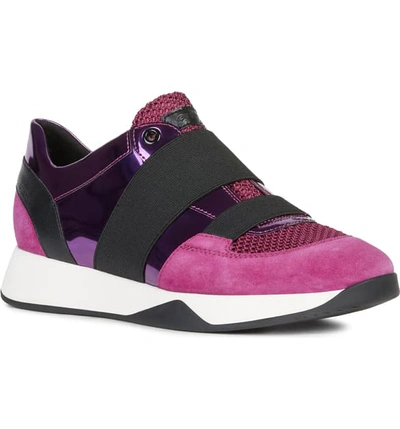 Geox Suzzie Slip-on Sneaker In Dark Fuchsia Faux Leather | ModeSens