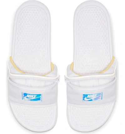 Nike Benassi Jdi Fanny Pack Sport Slide In White/ Clear/ Topaz Gold |  ModeSens
