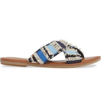 Shop Toms Viv Sandal In Navy Denim Fabric