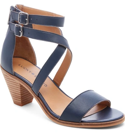 Shop Lucky Brand Ressia Double Ankle Strap Sandal In Indigo Leather