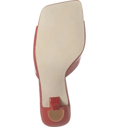 Shop Jeffrey Campbell Mr-big Slide Sandal In Red Crocodile Print Leather
