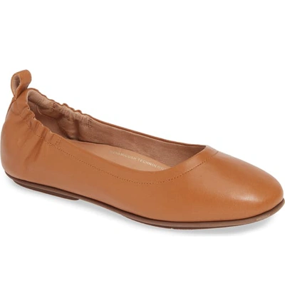 Shop Fitflop Allegro Ballet Flat In Hazelnut Leather