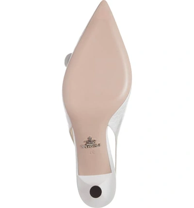 Shop Prada Croc Embossed Slingback Pump In White Croc