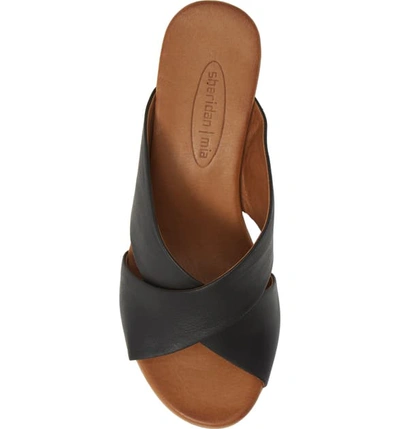 Shop Sheridan Mia Tonia Slide Sandal In Black Leather