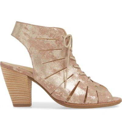 Shop Paul Green 'cosmo' Peep Toe Sandal In Blush Metallic