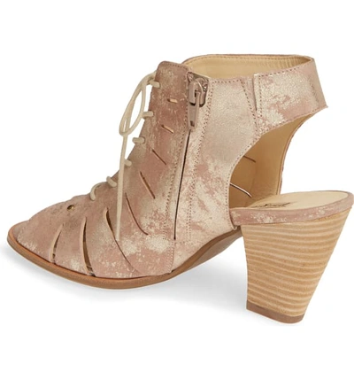 Shop Paul Green 'cosmo' Peep Toe Sandal In Blush Metallic