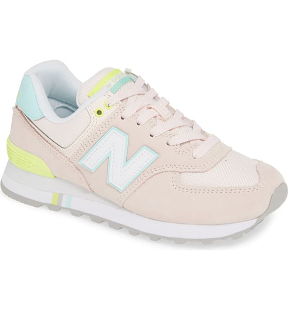 New Balance Women's 574 Casual Sneakers From Finish Line In Pink Mist/light  Reef | ModeSens