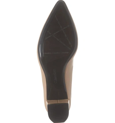 Shop Calvin Klein Nita Pointy Toe Pump In Desert Sand Leather