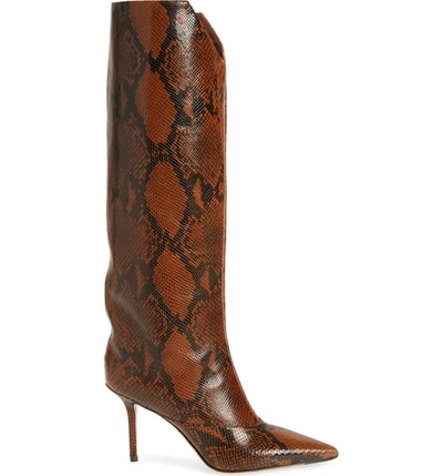 Shop Jimmy Choo Brelan Tall Boot In Cuoio Snakeprint