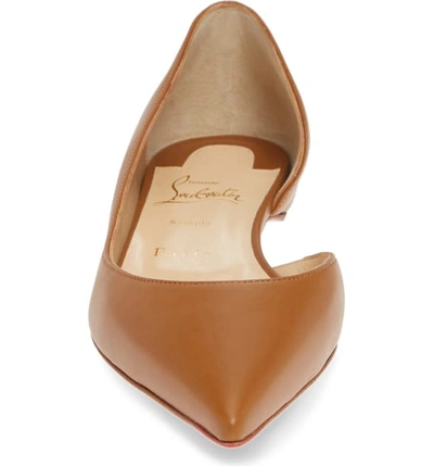 Shop Christian Louboutin Iriza Half D'orsay Flat In Brown