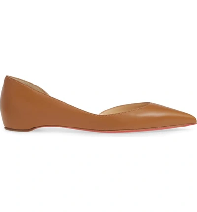 Shop Christian Louboutin Iriza Half D'orsay Flat In Brown