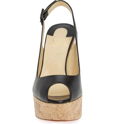 Shop Christian Louboutin Dona Anna Slingback Platform Sandal In Black Leather
