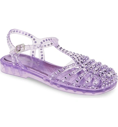 Shop Jeffrey Campbell Gelly Crystal Embellished Sandal In Lilac Combo