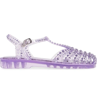 Shop Jeffrey Campbell Gelly Crystal Embellished Sandal In Lilac Combo