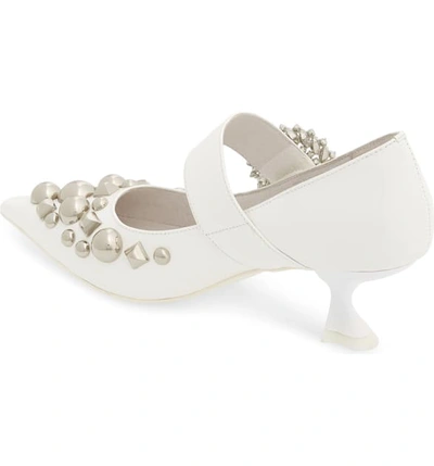 Shop Jeffrey Campbell Otelia Crystal Embellished Pump In White Patent Silver