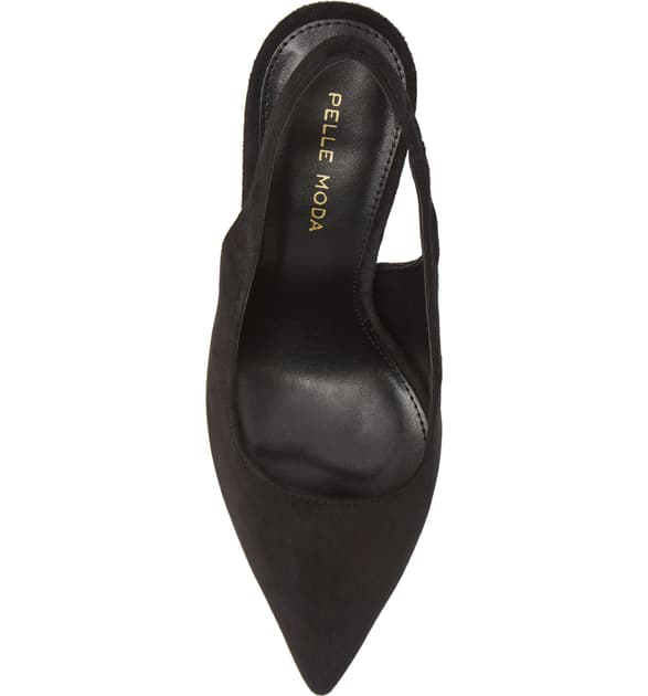 Pelle Moda Ivory Slingback Pump In Black Suede ModeSens