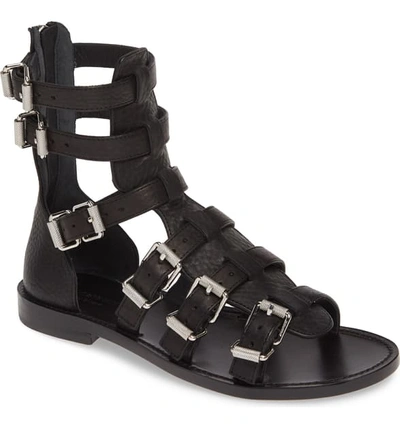 Shop Zadig & Voltaire Capri Gladiator Buckle Sandal In Noir