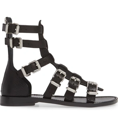 Shop Zadig & Voltaire Capri Gladiator Buckle Sandal In Noir