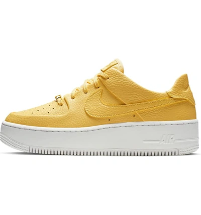 Shop Nike Air Force 1 Sage Low Platform Sneaker In Topaz Gold/ White