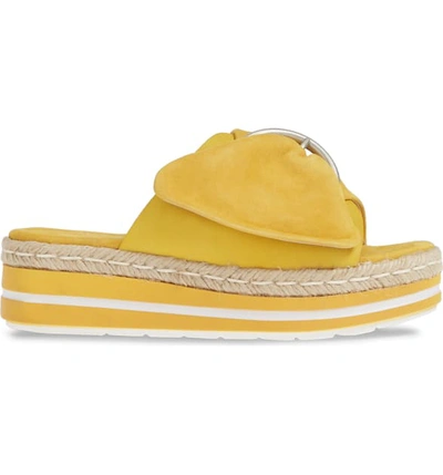Shop Sheridan Mia Weft Slide Sandal In Yellow Suede