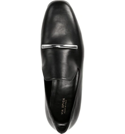 Shop Via Spiga Tallis Flat Loafer In Black Leather