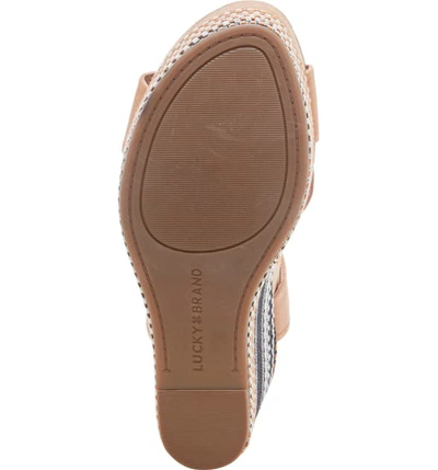 Shop Lucky Brand Yarosan Platform Wedge Sandal In Desert Leather