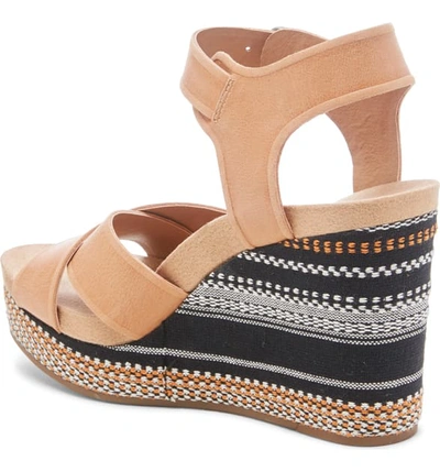 Shop Lucky Brand Yarosan Platform Wedge Sandal In Desert Leather