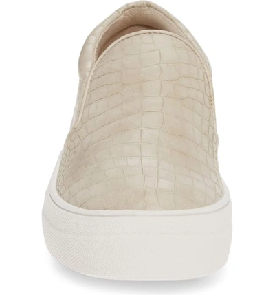 Shop Steve Madden Gills Platform Slip-on Sneaker In Taupe Croco Print