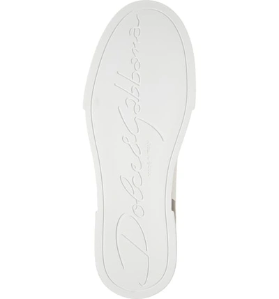 Shop Dolce & Gabbana Script Logo Sneaker In White/ Pink